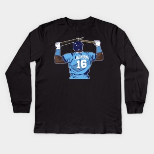 Bo Jackson Bat Break Kids Long Sleeve T-Shirt